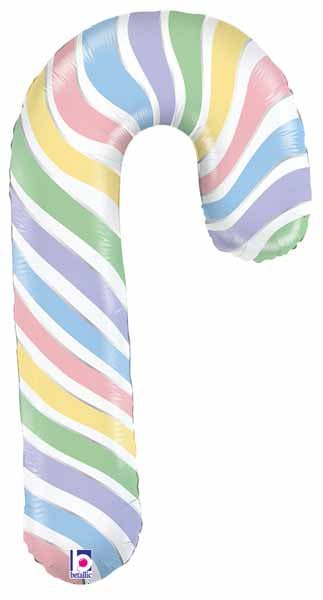 35-Inch Pastel Candy Cane Foil Balloon