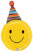 Party Hat Smiley 29-Inch Shaped Foil Balloon