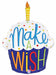 Make a Wish Cupcake 28-Inch Foil Birthday Balloon