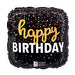 Birthday Script Confetti 18-Inch Square Foil Balloon
