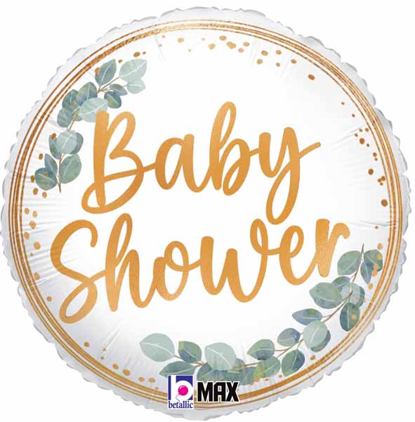 Eucalyptus Baby Shower 18" Round Foil Balloon