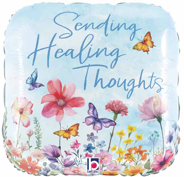 Healing Thoughts 18" Square Get Well Foil Balloon