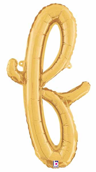 14-Inch Gold Script Letter F Balloon