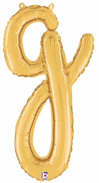 14" Gold Script Letter G Balloon