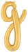 14" Gold Script Letter G Balloon