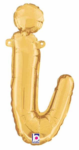 14-Inch Gold Script Letter I Balloon