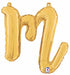 14" Gold Script Letter M Balloon