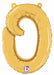 14" Gold Script Letter O Balloon