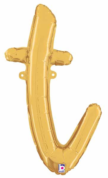 14-Inch Gold Script Letter T Balloon