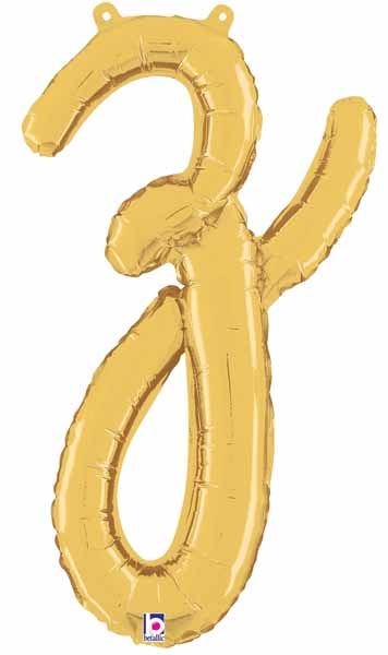 14" Gold Script Letter Z Balloon