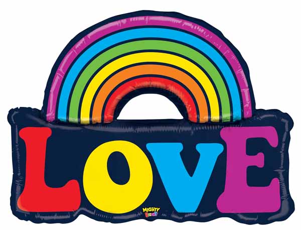 Mighty Love Rainbow 37-Inch Foil Balloon