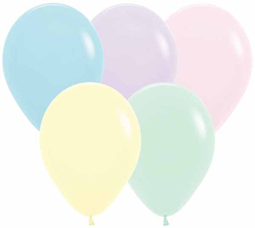 Pastel Matte Assorted 5-Inch Latex Balloons, 100 Count