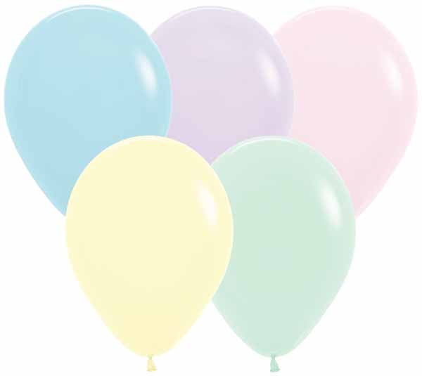 Pastel Matte Assorted 5-Inch Latex Balloons, 100 Count