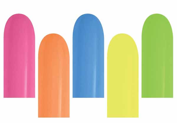 Sempertex 260 Neon Assorted Twisting Balloons, 50 Pack
