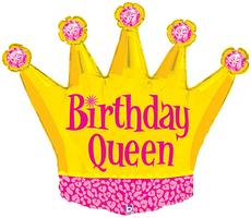 Birthday Queen Crown Foil Balloon, 36 Inch