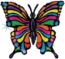 Pop-Art Butterfly 30-Inch Shaped Foil Balloon