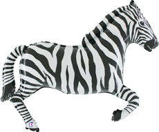 43-Inch Zebra-Shaped Foil Balloon