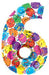 Party Megaloons Number 6 Balloon, 40 Inch