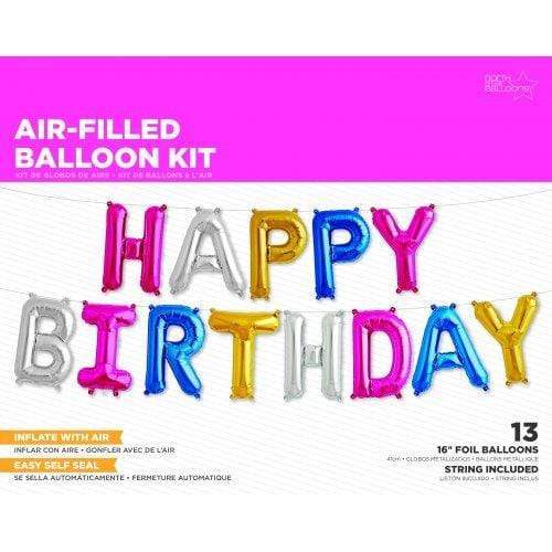 Multicolor Happy Birthday Balloon Banner Kit - 16"