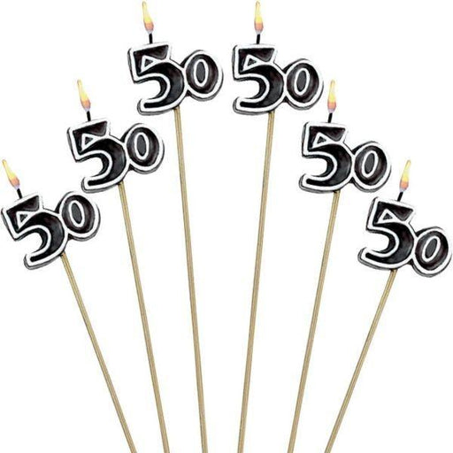 OH NO! 50Th Birthday Cake Candles On A Stick (18/Pk)