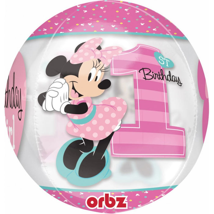 Minnie Mouse 1st B-Day Orbz Balloon (3/Pk)