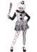 Women black & white killer clown costume Small / Medium 2-8 (1/Pk)