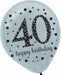 Sparkling Celebration 40th Birthday 12-Inch Balloons, 15 Count