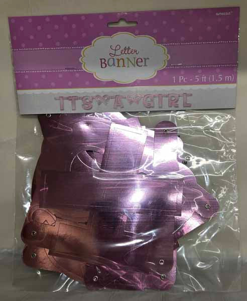 It's a Girl Foil Letter Banner