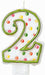 Polka Dot Number 2 Birthday Candle