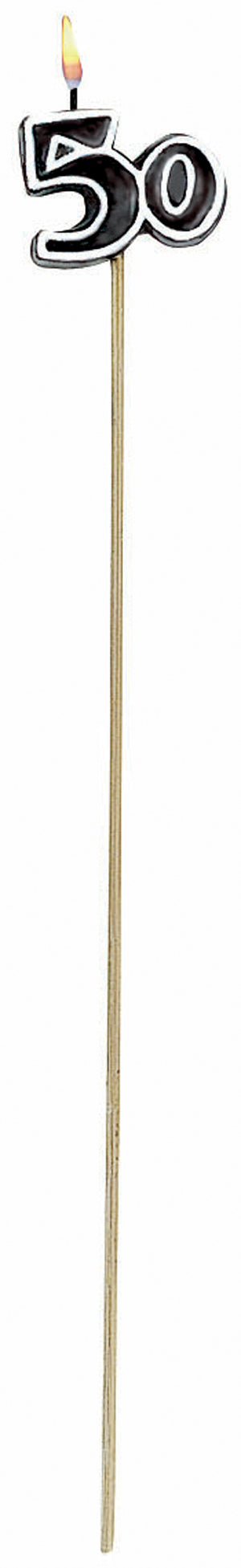 OH NO.50 CAKE CANDLE ON A STICK 6PK/12CS