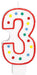 5-Inch Number 3 Birthday Candle