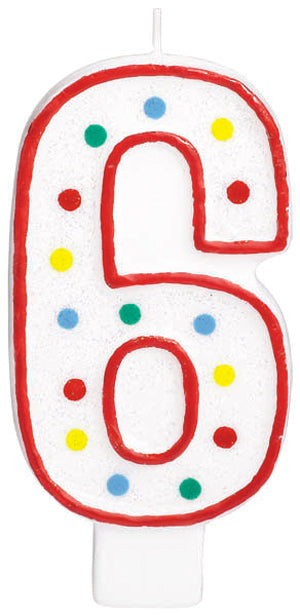 5-Inch Number 6 Birthday Candle