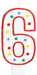 5-Inch Number 6 Birthday Candle