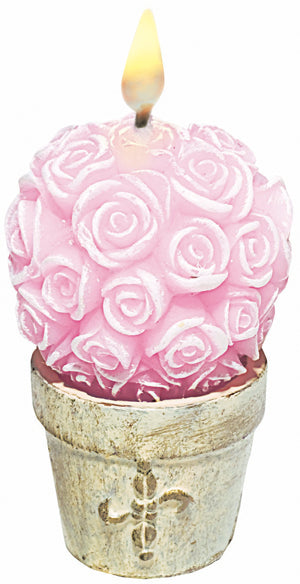 Pink Roses Decorative Candles