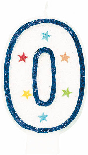 Number 0 Flat Molded Cake Candle