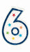 Number 6 Flat Molded Birthday Candle