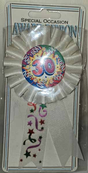 Birthday Explosion 30th Birthday Award Ribbon