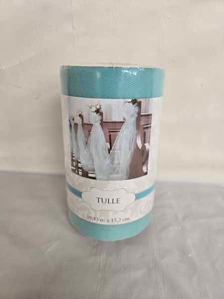6" 65YDS TULLE ROBIN EGG'S BLUE 2/CASE