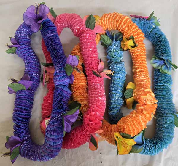 Two-Tone Plastic Hibiscus Lei