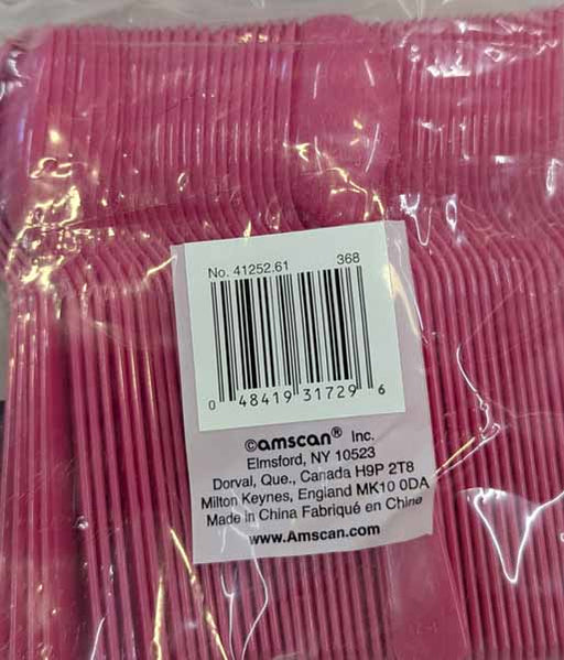 Magenta Plastic Spoons, 50 Count