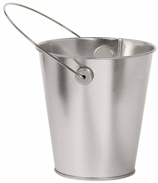 Silver Metal Bucket, 4.5 Inch
