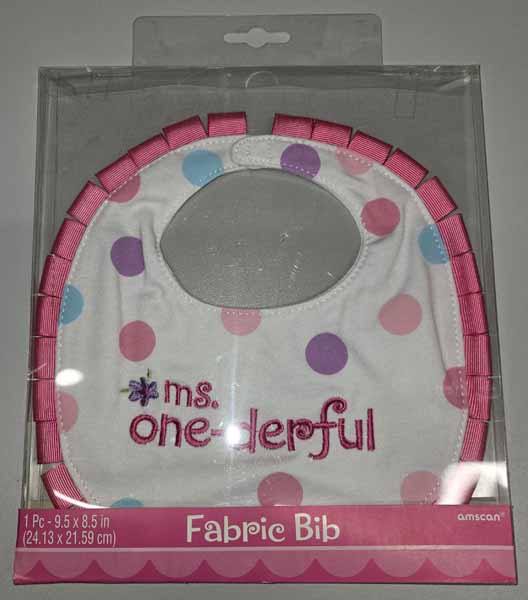 Girl's First Birthday Fabric Bib