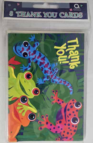 Frogs & Friends Thank You Cards, 8 Pack