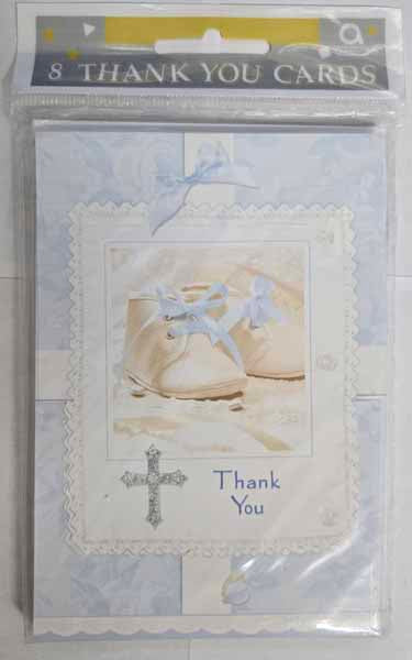 Tiny Blessings Blue Thank You Cards, 8 Pack