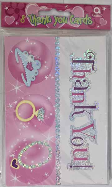 Princess Prismatic Thank You Cards, 8 Count