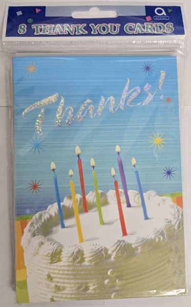 Sparkle Wishes Thank You Cards, 8 Pack
