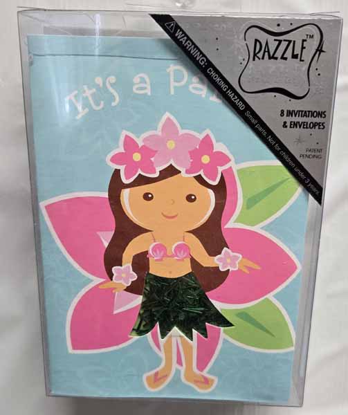 Hula Girl Shaker Invitations, 8 Pack