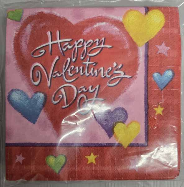 Playful Hearts Beverage Napkins, 16 Count