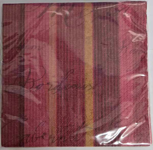 Merlot Stripe Beverage Napkins, 16 Count
