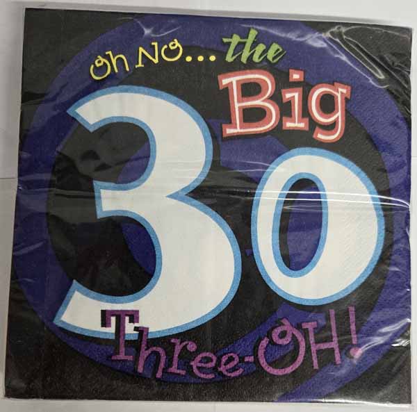 Oh No... 30 Birthday Luncheon Napkins, 16 Count